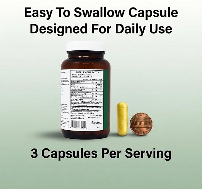 PRISTINE'S Longevity Complete Anti Aging NMN Complex - Advanced Cellular Support - NMN 500mg, Berberine 500mg, Resveratrol 250mg, Healthy Aging, Autophagy & NAD+ Support - Glass Bottle