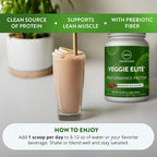 MRM Veggie Elite Performance Protein - Cinnamon Bun, Plant-Based Powder, 24g Protein per Serving with BCAAs & Digestive Enzymes, Clinically Tested - Vegan, Gluten-Free - 30 Servings
