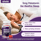 Melatonin 5mg Gummies for Adults, Raspberry Flavor Sleep Aid, Sugar-Free, 120 Gummies, 120 Days Supply