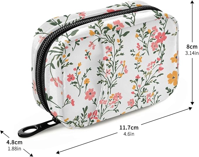 Floral Weekly Medicine Pill Organizer Travel Pill Case Box Holder Container Small for Vitamin Supplement