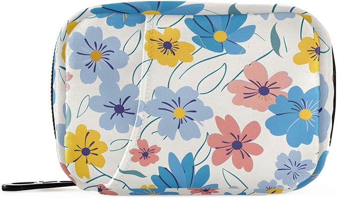 with Flowers Weekly Medicine Pill Organizer Travel Pill Case Box Holder Container Small for Vitamin Supplement