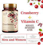 Cranberry Extract 500mg Per Serving - Cranberry Powder Supplement with Vitamins C - Urinary Tract Health Support, Cran Berry Fruit, Sugar Free Formula, Bottled in USA - 120 Capsules
