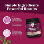 Natures Craft Multi Collagen Protein Powder for Women and Men - Keto Hydrolyzed Collagen Peptides 45 Servings Hair Skin and Nails Vitamins - Unflavored Bovine Type 1 3 for Bone Joint Support - 454g