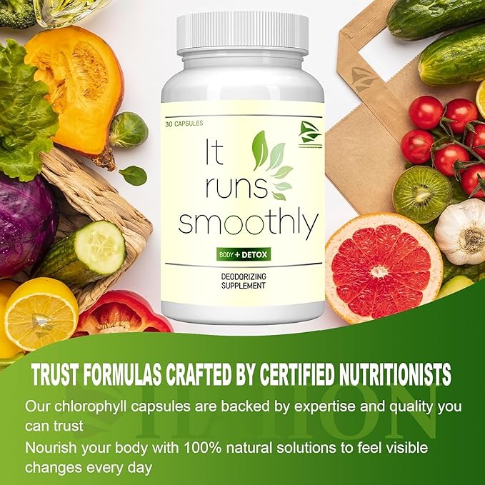 Generic Body Deodorizing Supplement Works, Chlorophyll Capsules for Body Odor, Pills for Body Odor Control, Internal Deodorant, Immune & Digestion Support, Vegan Friendly (2pcs)