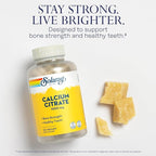 Solaray Calcium Citrate 1000mg - Chelated Calcium Supplement - Supports Bone Strength and Healthy Teeth - Easy to Digest - 60-Day Guarantee, Vegan - 30 Servings, 120 VegCaps