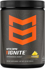 MTN OPS Ignite Sugar Free Energy Drink Powder with 200mg Caffeine, Nootropic Blend for Energy, Focus & Endurance, L Arginine & L Citrulline Pre Workout, 45 Servings, Pineapple