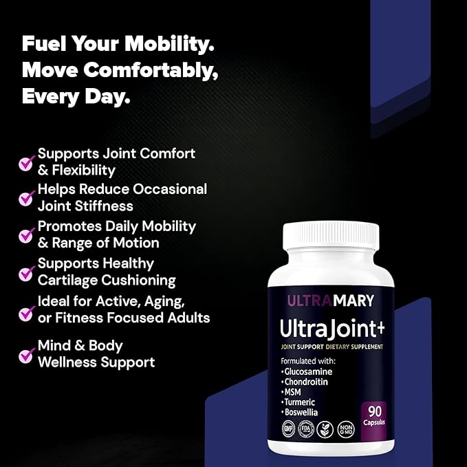 Glucosamine Chondroitin MSM and Turmeric Supplement – Joint Support Supplement for Women and Men with Boswellia and Chondroitin Sulfate for Joint Health Mobility & Flexibility – 90 Capsules