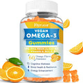 Vegan Omega 3 Gummies - Algal Oil Omega 3 Supplement with DHA, EPA & 10 Essential Vitamins, Fish Oil Alternative - Support Brain, Eye & Immunity for Adults, Orange Flavor, 60 Count