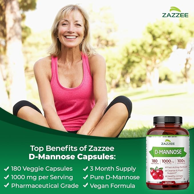 Zazzee Ultimate Urinary Tract Support Bundle | Super Concentrated Proanthocyanidin Cranberry Extract Capsules Plus D-Mannose 1000mg Capsules for UT & Bladder Cleansing
