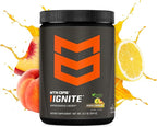 MTN OPS Ignite Sugar Free Energy Drink Powder Naturally Sweetened with Monk Fruit, 200mg Caffeine, Nootropic Blend for Energy, Focus & Endurance, L Arginine & L Citrulline, 45 Servings, Peach Lemonade