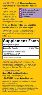 Nature Made Probiotics for Women and Men, Probiotic Capsules 1 Billion CFU from Live Cultures for Immune & Digestive Support, 30 Capsules, 30 Day Supply,(Pack of 2)