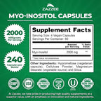 Zazzee 40:1 Ratio Myo and D-Chiro Inositol Supplement for Women | D-Chiro and Myo Inositol Capsules for Cycle Regulation Ovarian Support & Overall Hormone Balance for Women - Vegan & ISO Lab Tested