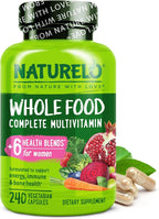 NATURELO Whole Food Multivitamin for Women - with Vitamins, Minerals, & Organic Extracts - Supplement for Energy and Heart Health - Non GMO - 240 Vegan Capsules