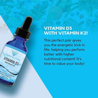 Absonutrix Vitamin D3 K2 Drops, 390mg, 4 Oz Liquid, 302 Servings, Made in USA, Quick Absorption, Quality Potent Ingredients, Non-GMO, GMP Certified, Cruelty-Free Products, Bone Strength Supplements