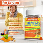Turmeric Curcumin Gummies 500mg, with Turmeric Root Extract, Ginger Root, Black Pepper Extract, Antioxidant Support, Orange Flavor Gummies, 60 Count (Pack of 2)