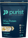 PURIST REP Whey Protein Powder, Premium Vanilla Grassfed Isolate,Workout Recovery, Keto Friendly, Clean Nutrition Meal Replacement, Promotes Lean Muscle, Sugar and Gluten-Free Women Men, 2 Lb