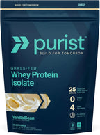 PURIST REP Whey Protein Powder, Premium Vanilla Grassfed Isolate,Workout Recovery, Keto Friendly, Clean Nutrition Meal Replacement, Promotes Lean Muscle, Sugar and Gluten-Free Women Men, 2 Lb
