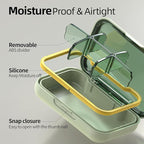 Portable Pill Box, Pill Organizer with 6 Compartments, Daily Medicine Pill Case, Pocket Size Pill Box for Travel, BPA Free Small Pill Container for Vitamins, Fish Oil, Supplements (Green)