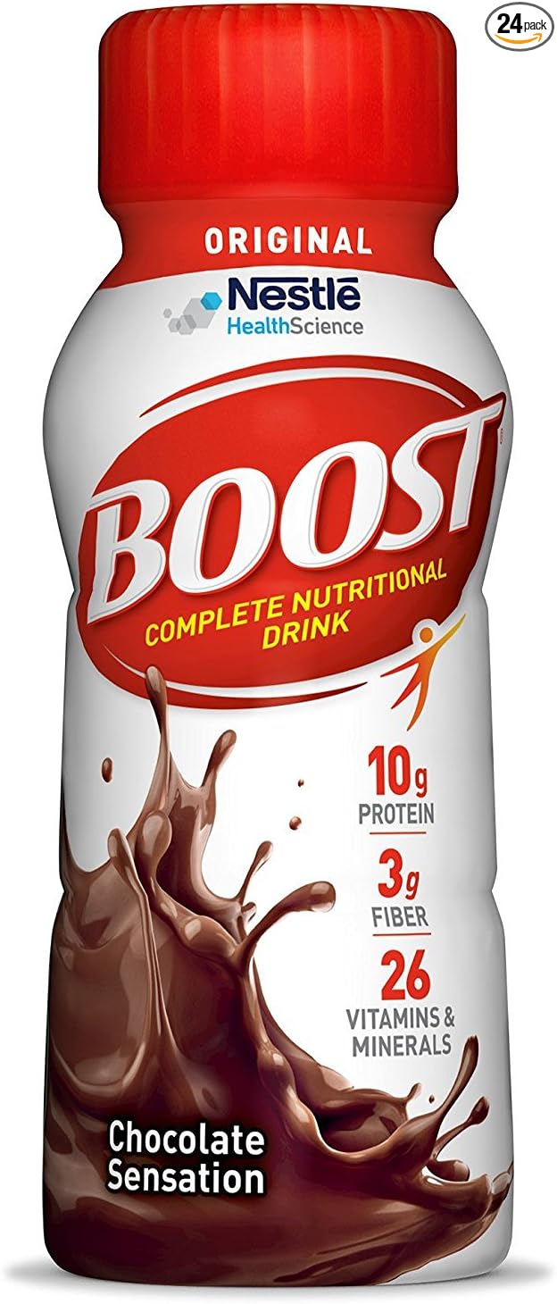 BOOST Original Ready to Drink Nutritional Drinks, Rich Chocolate, 8 Fl Oz Bottles (Pack of 24)