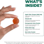 Premium Apple Cider Vinegar Gummies 1000mg – Fermented ACV Gummies for Belly Fat Metabolism* – Weight Management Booster, Digestion, & Heart Support* – with Beetroot and Vitamin B12 – 60 Count