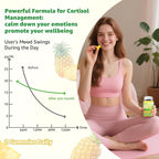 Cortisol Gummies - Cortisol Supplements for Women & Men with Ashwagandha, Magnesium, L-theanine for Cortisol Balance, Support Relaxation, Energy, Zzz, Pineapple Flavor, 120Ct