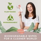 Veeda Plant-Based Feminine Wipes – pH-Balanced, Hypoallergenic & Biodegradable Wipes for Sensitive Skin, Fragrance-Free Travel Sized Wipes – 60 Count