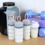 Accmor 3 Pcs Protein Powder Container to Go with Funnels Stand, 4 Compartments Stackable Protein Powder Dispenser for Workout, Fitness, Travel