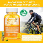 Magnesium Glycinate Gummies 1000mg, High Absorption Sugar Free Magnesium Potassium Supplement for Relaxation, Stress Relief, and Sleep Support for Adults & Kids - 90 Mango Pineapple Gummies