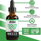 Zeolite Detox for Kids Liquid Drops - Advanced Clinoptilolite with Pure Vitamins B12 & D - Kids Gentle Body Daily Cleanse Focus & Speech Extra Clinoptilolite Zeolite Drops Detox Cleanse Supplement 2oz