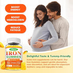 2 Pack Iron Gummies for Women & Men - Vegan Iron Supplement for Anemia & Iron Deficiency, with Vitamin B12, Vitamin C, Zinc, Folate - Energy Boost, Sugar-Free, Mango Flavor, 120 Count