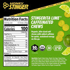 Honey Stinger Stingerita Lime Caffeinated Energy Chew Gluten Free with Caffeine for Exercise, Running and Performance Sports Nutrition for Home & Gym, Pre and Mid Workout 12 Pack, 23.2 Ounce