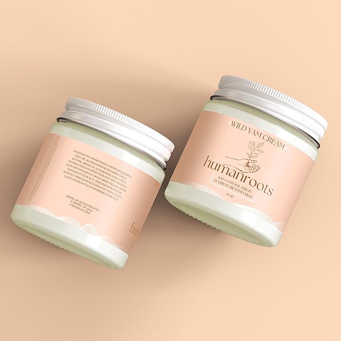 Wild Yam Cream - Menopause and PMS Support for Women, 4 oz (Unscented/Herb-Infused), Organic Wild Yam Cream for Balance - Made with Chaste Tree Berry and Red Clover