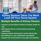Kidney Restore: Kidney Health Supplement, Kidney Cleanse Detox & Repair Formula by Renal Expert w/Transplant, Fast Detox & Flush w/Renal Vitamins Support Normal Function 30 caps
