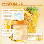 Pineapple Gummies for Women pH, Premium Feminine pH Balance Gummy, Vaginal Probiotics, Immune Support, Vegan, Gluten-Free, 60 Gummies 30 Servings