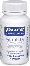 Pure Encapsulations Vitamin D3 25 mcg (1,000 IU) - Supplement to Support Bone, Joint, Breast, Heart, Colon & Immune Health* - with Premium Vitamin D - 30 Capsules