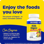 Enzymedica Kids Digest, Chewable Digestive Enzymes, Natural Fruit Punch Flavor, 60 Servings