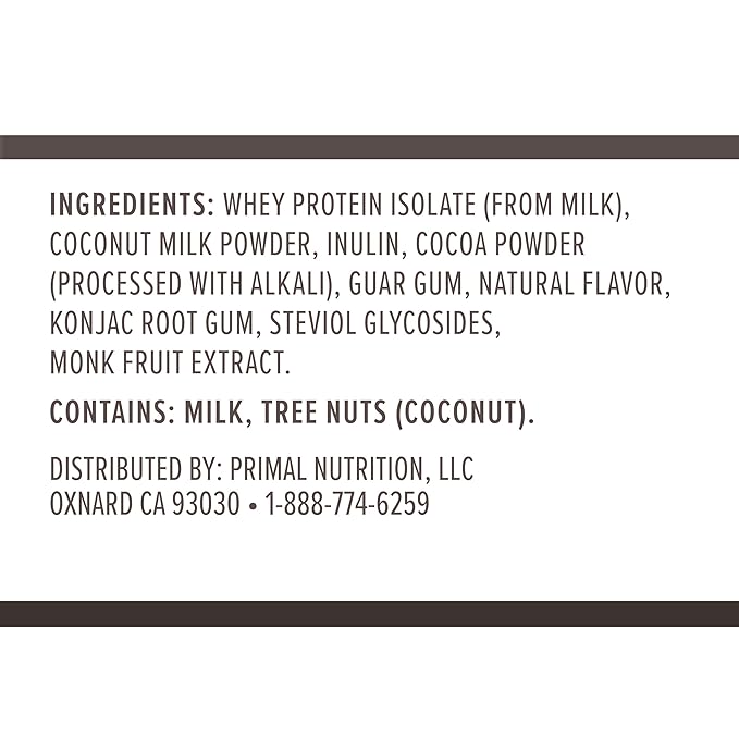 Primal Kitchen Primal Fuel Chocolate Coconut Whey Protein Powder, Gluten and Soy Free, 1.94 Pounds