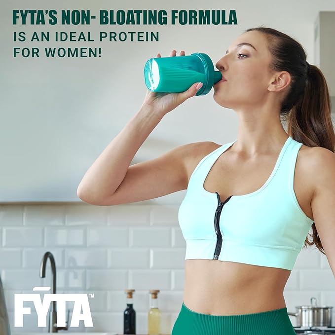 FYTA - Vanilla Protein Powder Plant Based with Better Taste & Texture Than Whey Protein - Non-GMO & Dairy Free Protein Powder Vegan for Women & Men - Caramel Vanilla 630g