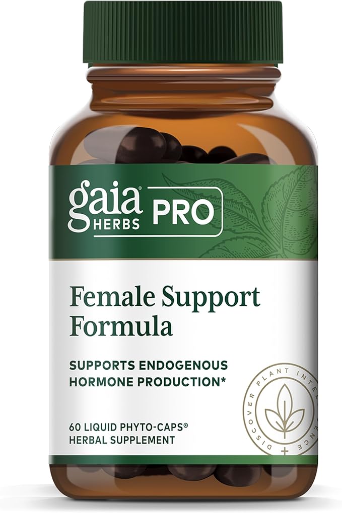 GAIA HERBS PRO Female Support Formula - Supports Healthy PMS & Menopause Fluctuations with Alfalfa Leaf, Black Cohosh Root Extract, Dandelion Root & More* - Vegan - 60 Liquid Phyto-Caps (60 Servings)