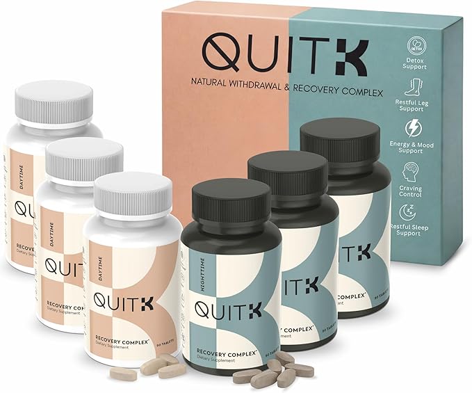 Withdrawal and Detox Support 90 Day Recovery Complex – Sleep, Energy, Stress, Mood, & Craving Support – Daily Supplement - Magnesium Glycinate, Ashwagandha, GABA, L-Theanine, Agmatine & More