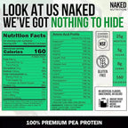 NAKED Chocolate Pea Protein Isolate from North American Farms, Only 3 Ingredients, Chocolate Vegan Protein, NSF Certified, Gluten-Free, Soy Free, GMO Free - 2LB