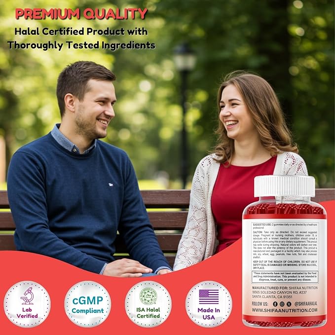 SHIFAA NUTRITION Vegan Biotin Gummies for Adult & Kids | 90 Gummies | 5000 mcg 45 Servings | Non-GMO | Gluten, Gelatin, Peanuts, Egg & Dairy Free | Biotin Gummy Vitamins for Hair, Skin & Nails Halal
