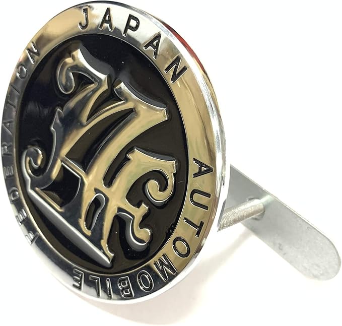 Black Japan Automobile Federation JDM JAF METAL Emblem Badge For All Cars Front Grille
