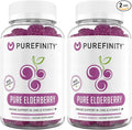 PUREFINITY Elderberry Gummies with Sambucus, Vitamin C, and Zinc – Your Perfect Daily 3-in-1 Supplement for Kids & Adults – Gluten Free, Non-GMO, Vegan, 60 Count (Pack of 2)