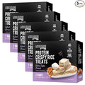 Protein Crispy Rice Treats, 15g Protein, 3g-7g Net Carbs, Low Carb, Fluffy, Soft, Chewy, Gluten Free, High Fiber, Keto-Friendly, No Aftertaste (Salted Toffee Crunch, 5 Pack)