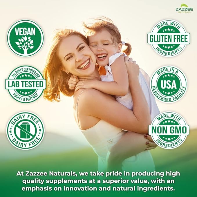 Zazzee Myo-Inositol Capsules, 2000 mg per Serving, 120 Vegan Capsules, Ideal Dosage for 40:1 Ratio, Certified Kosher, Hormone Balance & Healthy Ovarian Function Support, Non-GMO, Made in the USA