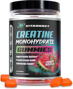 VitaBoost Creatine Gummies 5g- Natural Creatine Monohydrate for Men & Women- Delicious Strawberry Watermelon Flavor- Boost Strength, Energy & Muscle Growth- Vegan Pre Workout Gummies- Made in USA
