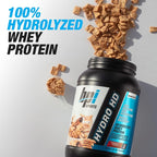 BPI Sports Hydro HD - 100% Hydrolyzed Whey Protein Powder - Muscle Growth, Recovery, 25g of Hydrolyzed Protein, Low Carb, Low Sugar, Fast Absorbing (68 Servings, Cinnamon Cereal)