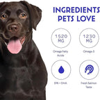 Wonder Paws Fish Oil for Dogs - Omega 3 for Dogs from Alaskan Salmon, Cod & Krill Oil - EPA DHA Fatty Acids - Less Shedding & Itching - Skin, Joint, Immune & Heart Health - Liquid Supplement (32 oz)