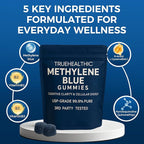Methylene Blue Gummies, for Cognitive Support & Mental Focus, Clean 5mg of Methylene Blue Per Gummy, 99.9% Pure, Vegan, Non-GMO, 30 Gummies